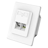 LEENUE Netzwerkdose Unterputz CAT7, RJ45 Lan Dose CAT6A Geschirmt, Ethernet Dose 2 Port...