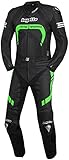 Bogotto Assen 2-Teiler Motorrad Lederkombi (Black/Green,56)