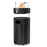 Onlyfire Abnehmbare Gas Feuerstelle, Runde Outdoor Gas Feuertisch mit Glaswindschutz,...