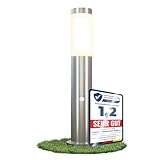 linovum BOSEA-B Standleuchte außen mit Bewegungsmelder, Dämmerungssensor & E27...