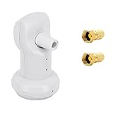 PremiumX Single LNB Digital SAT für 1 Teilnehmer Weiß Empfangskopf 0,1dB DVB-S2 HDTV 4K...