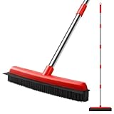Mitclear Gummibesen mit Ausziehbarer Griff(154cm), Bodenbürste mit Gummiborsten und...