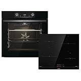 Gorenje Einbaubackofen-Set OptiBake Black Induction Set / 77L / Heißluft / ExtraSteam /...