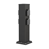 ledscom.de Garten Steckdosensäule Polly für außen, IP44, 4-Fach, Edelstahl,...