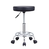 KKTONER Rollhocker höhenverstellbar drehbar Barhocker Arbeitshocker aus Kunstleder...