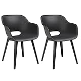 Allibert by Keter Gartensessel Akola, graphit, 2er Set, Kunststoff, 56.7 x 55.8...