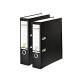 Original Falken 2er Pack PP-Color Ordner. Made in Germany. 8 cm breit DIN A4 Schwarz Vegan...