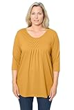 Ulla Popken meyermode Tunikashirt, längerer Straight Fit, Raffung, 3/4-Ärmel...