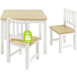 Bomi Kindersitzgruppe Holz Amy | Kindertisch mit 2 Stühlen | Tisch & Stühle Kinderzimmer...