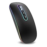 cimetech Bluetooth Maus kabellos (Bluetooth 5.1 + USB 2,4 GHz) LED Dual Mode-...