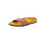BIRKENSTOCK Classic Madrid Birko-Flor, Damen Pantoletten, Gr.-39 EU,Braun (Nubuk...