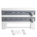 3-Fach-Schneidabroller, 3 in 1 Wandrollenhalter Küche Frischhaltefolienspender,...