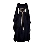 Halloween Kostüm Damen Gruselig Sexy Lange Mittelalter Kleid Cosplay Dress Kleider für...
