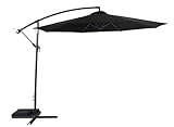 Home It® Ampelschirm | Aluminium | Sonnenschirm 3 m | Rahmen und Stoff schwarz | Robuste...