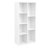 VASAGLE Bücherregal, Regal mit 7 Fächern, Bücherregal, Trennwand, Präsentation, für...