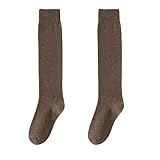 Bestgift Wadensocken Damen Lange Socken Frühling Druck Wadensocken Oberschenkelhohe...