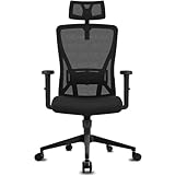 Durrafy Bürostuhl Ergonomisch, Schreibtischstuhl mit Verstellbarer Kopfstütze,...