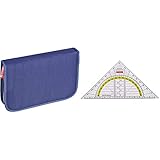 Brunnen 104918630 Schüler-Etui Crinkle (19,5 x 13,5 x 3,5 cm, 2 Klappen, blau befüllt...