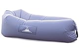 WANDERFALKE® Premium Luftsofa/Air Lounger (Eisgrau) für Strand, Outdoor, Camping