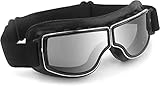 HuoBi Motorradbrille Vintage Anti-Beschlag Pilot PU Leder Brille Staubdicht ATV...