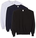 Fruit of the Loom Herren Classic Set In Sweat, 3 Pack Sweatshirt, Mehrfarbig...