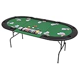 HINSD 9 Spieler Klapptisch Pokertisch 3-fach oval grün - Farbe: grün und schwarz -...