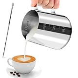 JOPHEK Milchkännchen, Handheld Edelstahl Aufschäumkännchen, Kaffee Creamer...