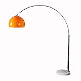 Design Bogenlampe LOUNGE DEAL orange mit weißem Marmorfuß 175-205cm ausziehbar...