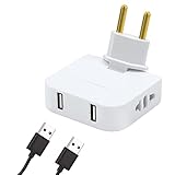 Flachsteckdosenleiste mit USB + USB-C-Adapter, schlankes Design für platzsparende Orte...