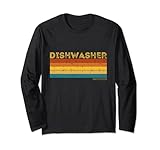 Geschirrspüler Retro Vintage Lustiger Job Titel Beruf Langarmshirt