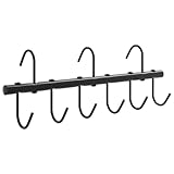 vidaXL Trensenhalter mit 9 Drehhaken Schwarz Stahl