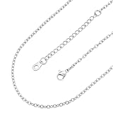 FaithHeart Edelstahl Ankerkette für Damen Mädchen, 2mm Silber Rolokette 45cm...
