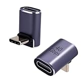 Pixelure USB 4.0 40Gbps USB C 90° Adapter 2-in-1 Typ C auf Typ C...