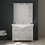 KIAMAMI VALENTINA Bodenstehender Badezimmerschrank mit 105 cm, 3 Türen, 1...