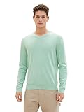 TOM TAILOR Herren Basic Pullover mit V-Ausschnitt aus Baumwolle, 26128 - Soft...