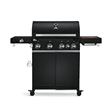 BURNHARD 4-Brenner Gasgrill Big FRED Deluxe BLACK 2023 inkl. Backburner, 900°C...