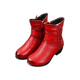 OBiQuzz Winterstiefel Damen Gefüttert Winterboots Elegant Damenstiefel Kunstleder...