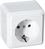 Kopp 101802000 Schutzkontakt-Steckdose 1-fach, Aufputz-Standardprogramm, 16 A, 250 V,...