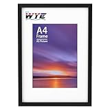 wyewye Bilderrahmen A4 Rahmen Holz A4 Bilderrahmen mit A5 Passepartout, A4...