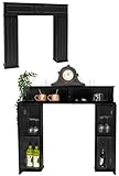DuneDesign Geheimfach Kaminkonsole mit Stauraum - 107x100 Kaminumrandung Holz...