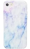 Casely iPhone SE (2020), 8, 7, 6/6S Handyhülle – Blau & Lila Baumwolle Candy Marmor...