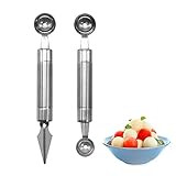 2pcs Dual Side Melon Baller, Stainless Steel Multifunctional Melon Scoop Carving...