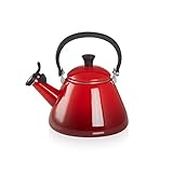 Le Creuset Kone Wasserkessel mit Pfeife, Emaillierter Stahl, 1,6 L, Kirschrot,...