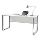 Stella Trading OFFICE LUX Schreibtisch inkl. Kabeldurchführung, grau - Bürotisch...
