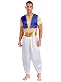 Miutii Herren Arabischer Prinz Kostüm Satin Weste Jacke + Hemd Tops + Haremshose Orient...