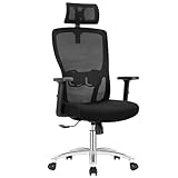 Durrafy Ergonomischer Bürostuhl, Schreibtischstuhl Höhenverstellbar, Drehstuhl...