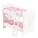 KidKraft Lil'Doll Puppenbett aus Holz, Etagenbett für Baby Puppe, Puppen...