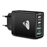 Aioneus Ladegerät, 40W 4-Port USB C Netzteil Schnellladegerät, PD 3.0 Power Adapter+QC...