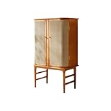 Massivholz-Buffetschrank mit chinesischem Rattan-Akzent, perfekt für Wohnzimmer oder...