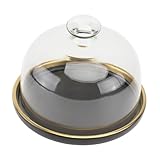 DECOMELODY Glasdeckel mit Keramikplatte Teiliges Set Food Cover für Kuchen Snackplatte...